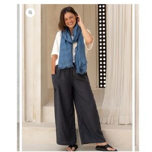 Nomad the Label Milos Linen Pants Charcoal, NWT